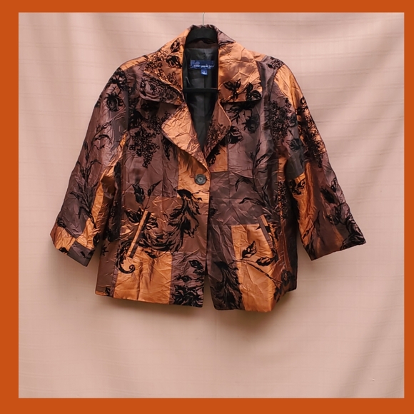 Susan Graver Style ~ Iridescent Bronze & Brown Evening Jacket - Picture 2 of 10